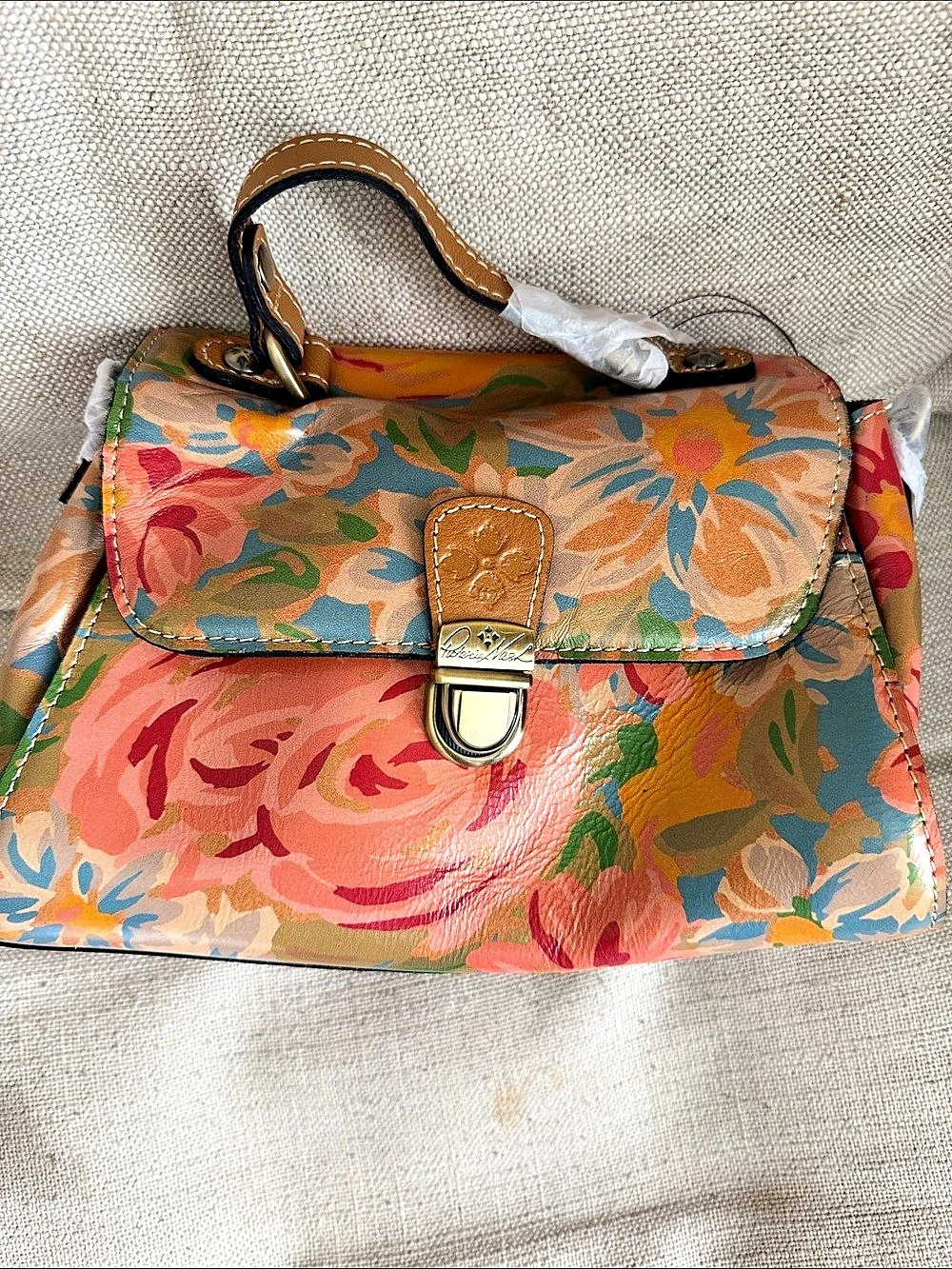 Patricia Nash Castile Floral Shoulder Bag Pink & Blue